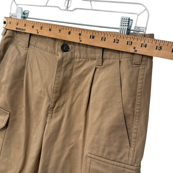 Nilli Lotan 4 Yannic Cargo Pant $450 High Rise Wide Leg Cropped Tan Desert Sand - Picture 6 of 11